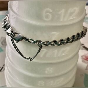 James Avery .925 Sterling Silver Double Curb Chain Bracelet 7.1g 7”